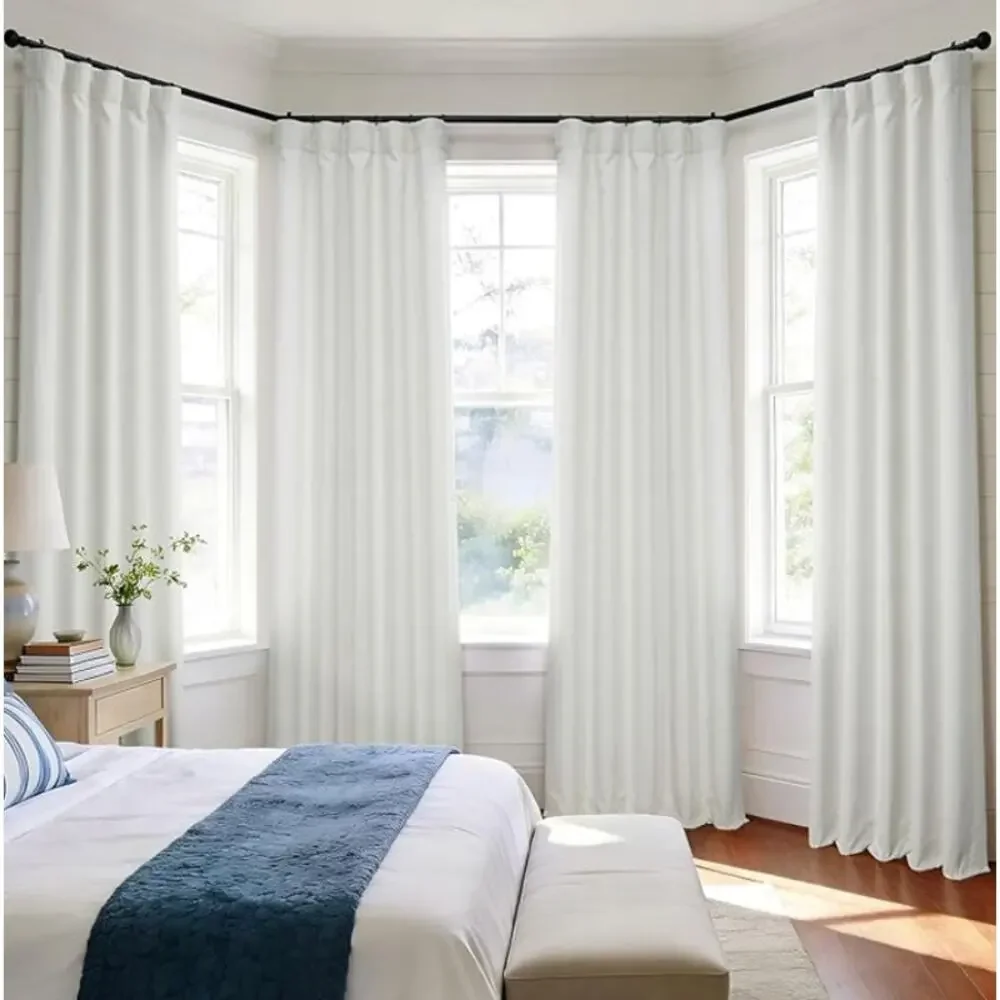 Faux Linen Curtains for Living Room, Room Darkening Curtains (1 Panel)- Taupe - Picture 5 of 6